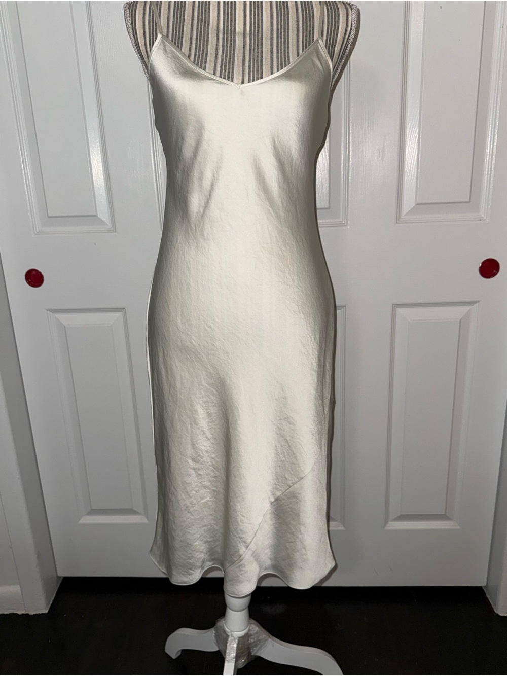 Aritzia Wilfred Ivory Satin Slip Midi Dress XXXL - Picture 4 of 13